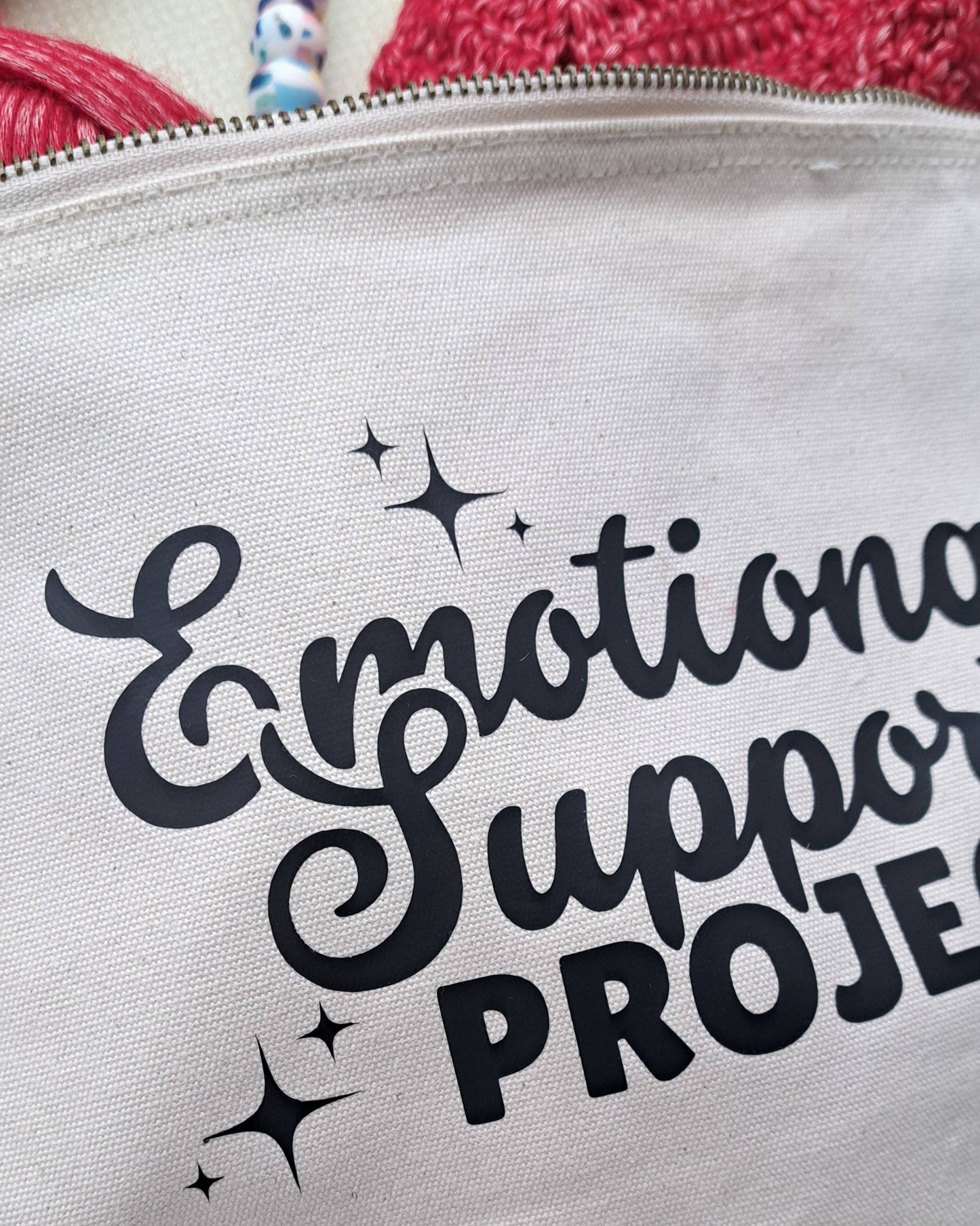 Emotional Support Project Pouch | Large Craft Bag | ColourPopCrafts