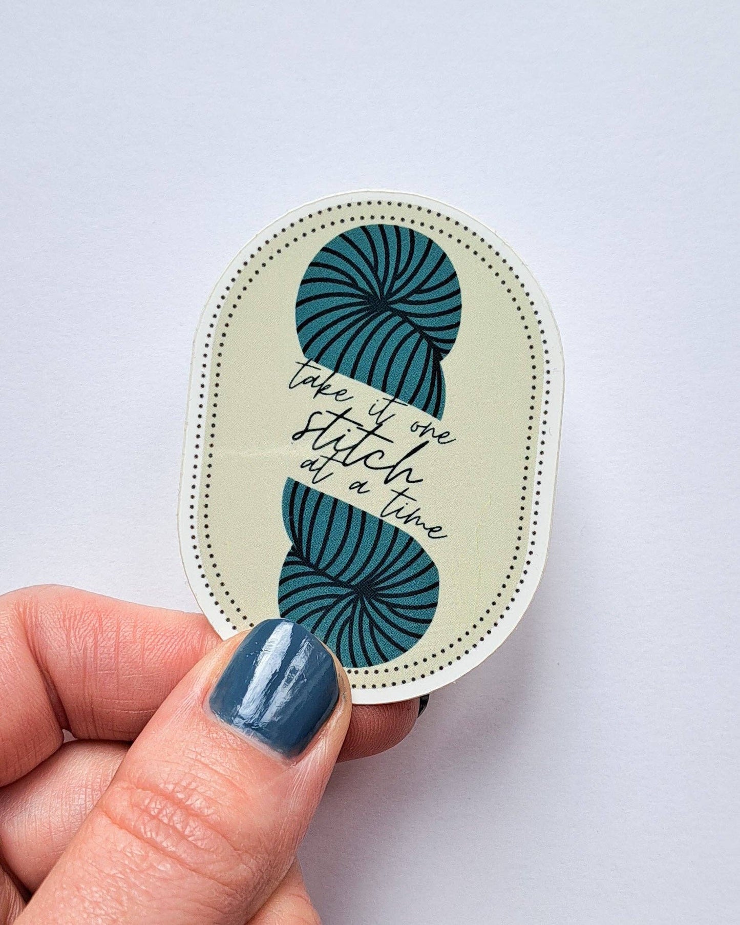 One Stitch at a Time Sticker. Mindful Knitting & Crochet Sticker