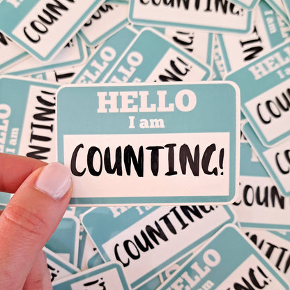 Hello I Am Counting Knitting Sticker – Funny Crafter Sticker | ColourPopCrafts