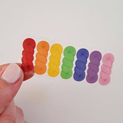 Rainbow Skeins Pride Sticker | LGBTQ Yarn Knitting | ColourPopCrafts