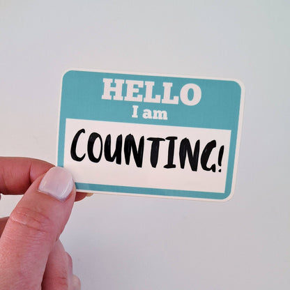 Hello I Am Counting Knitting Sticker – Funny Crafter Sticker | ColourPopCrafts
