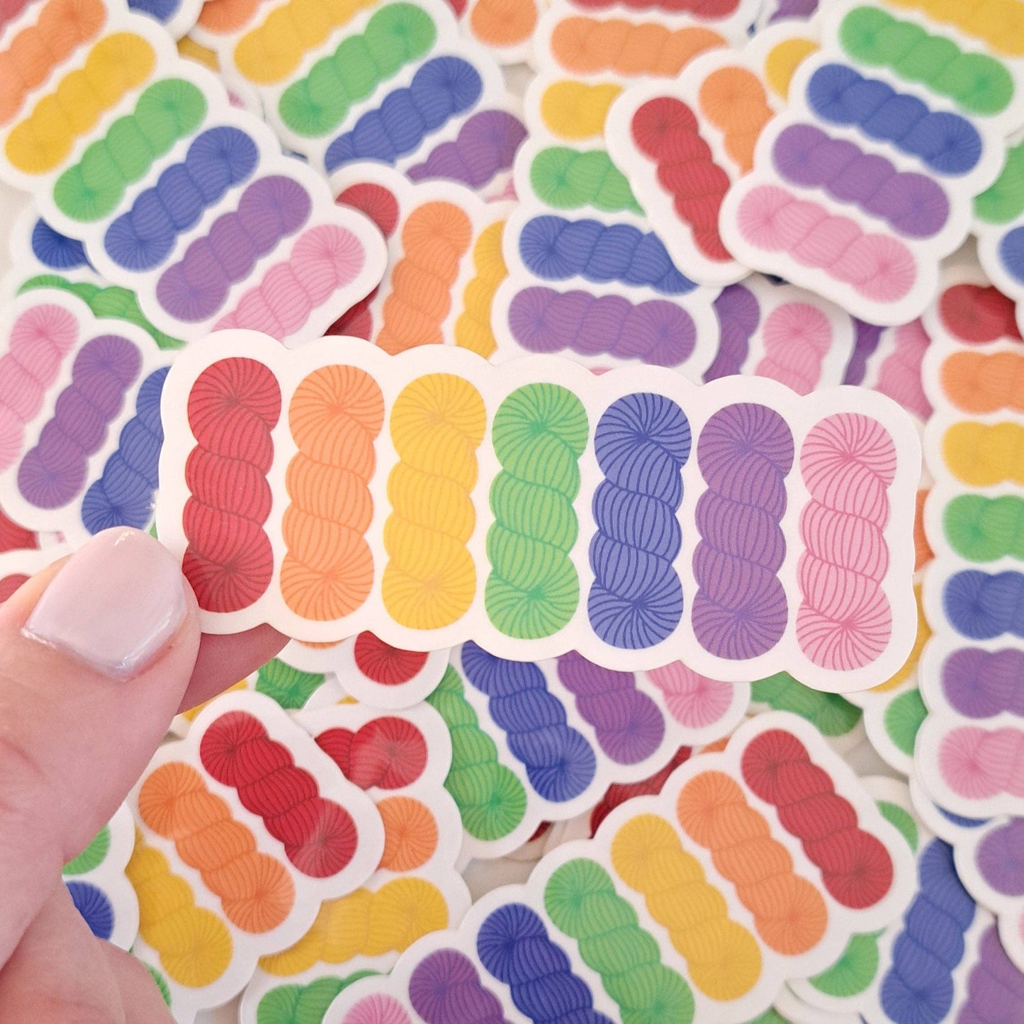 Rainbow Skeins Pride Sticker | LGBTQ Yarn Knitting | ColourPopCrafts