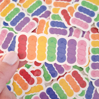 Rainbow Skeins Pride Sticker | LGBTQ Yarn Knitting | ColourPopCrafts