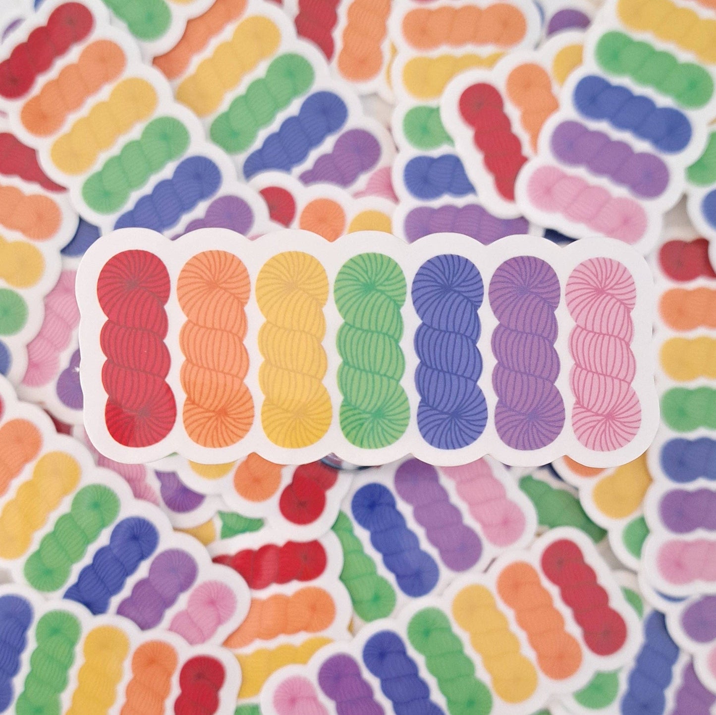 Rainbow Skeins Pride Sticker | LGBTQ Yarn Knitting | ColourPopCrafts