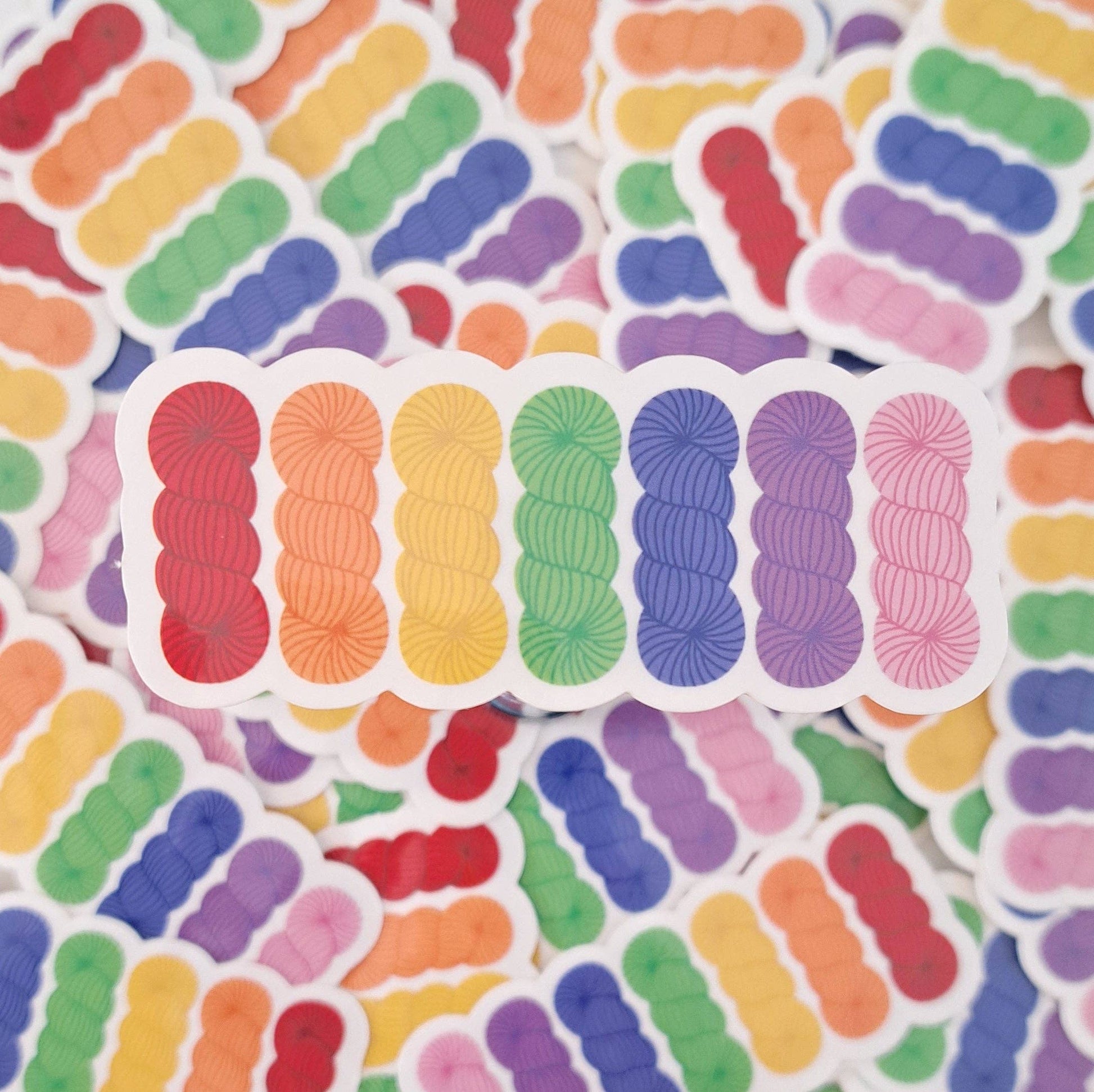Rainbow Skeins Pride Sticker | LGBTQ Yarn Knitting | ColourPopCrafts