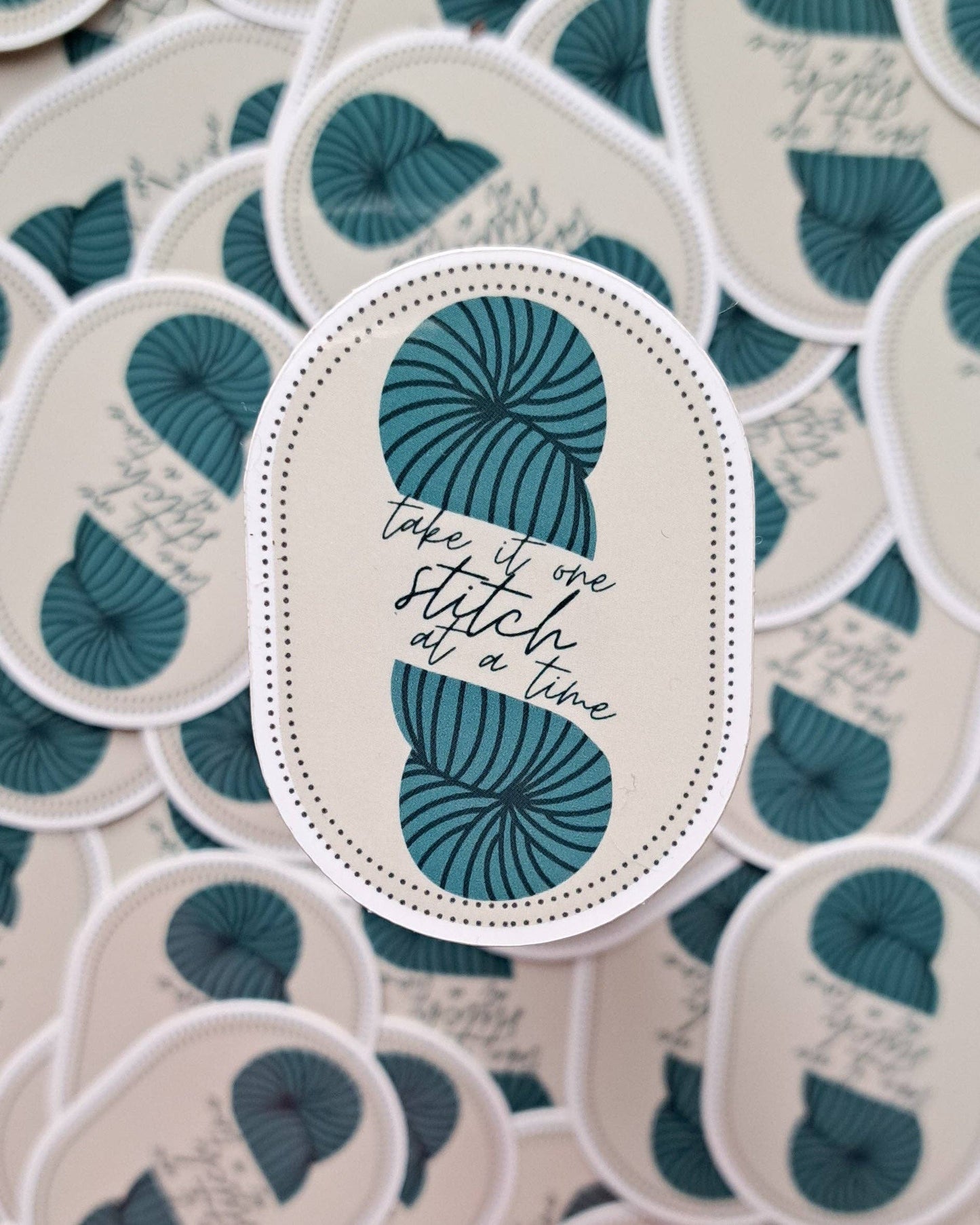 One Stitch at a Time Sticker. Mindful Knitting & Crochet Sticker
