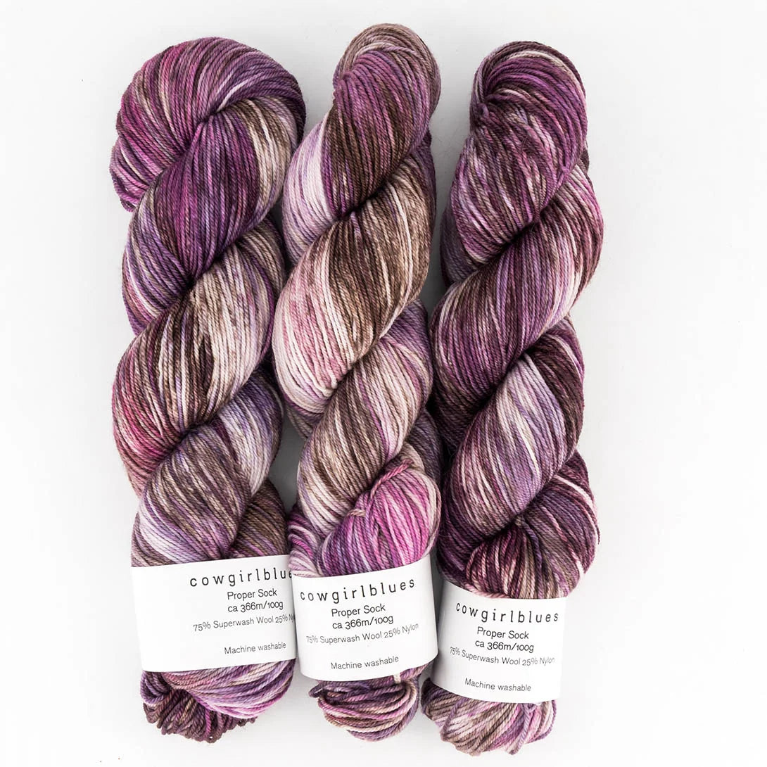 Cowgirl Blues Proper Sock. Hand Dyed Sock Yarn | ColourPopCrafts