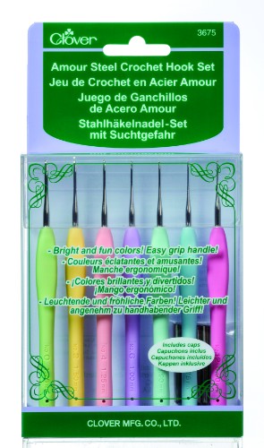 Clover Amour Steel Crochet Hook Set (0.6–1.75 mm)