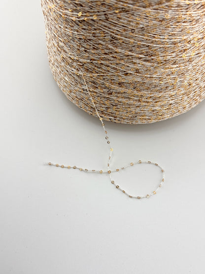 Antares Gold Sequin Yarn | Dense Gold Paillettes | ColourPopCrafts