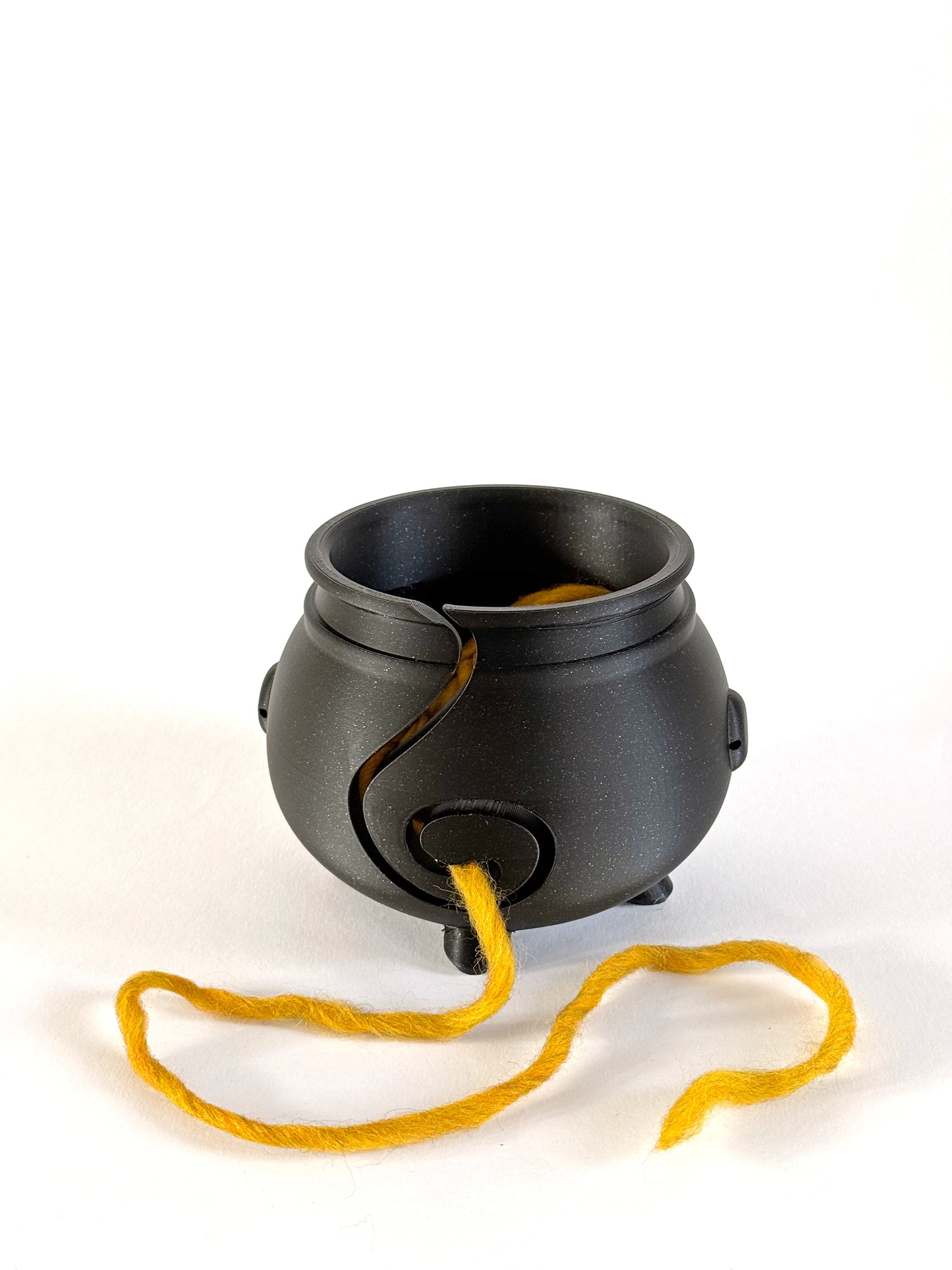 Cauldron Yarn Bowl – Halloween Crochet and Knitting Accessory | Unique Yarn Organizer and Crochet Basket | Gift for Knitters & Crocheters