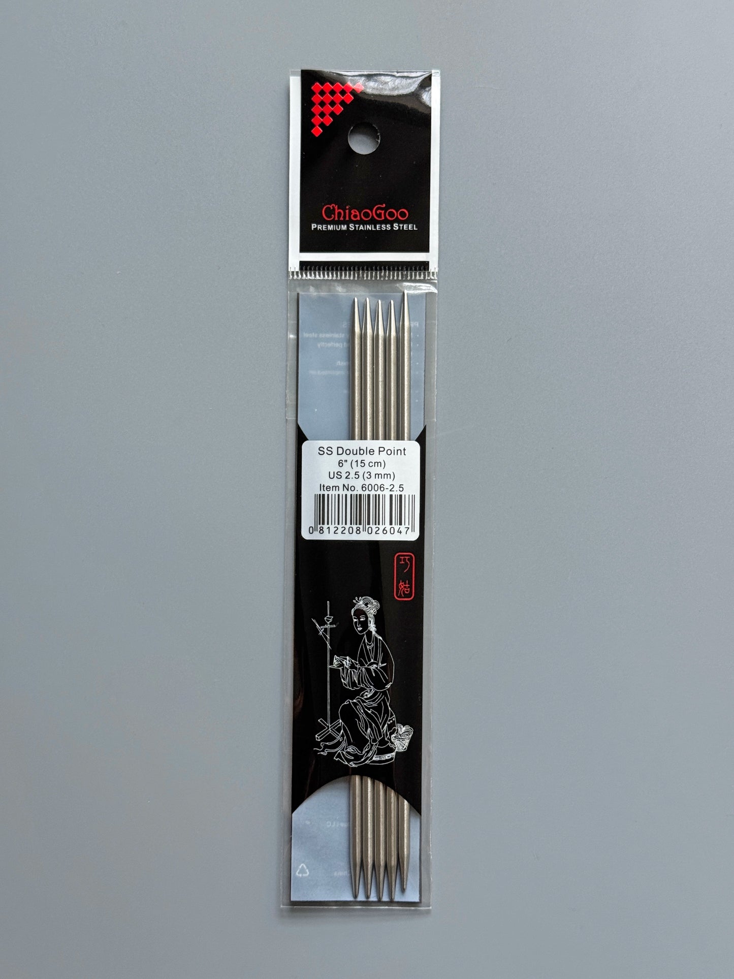 ChiaoGoo Stainless Steel 6-inch DPNs