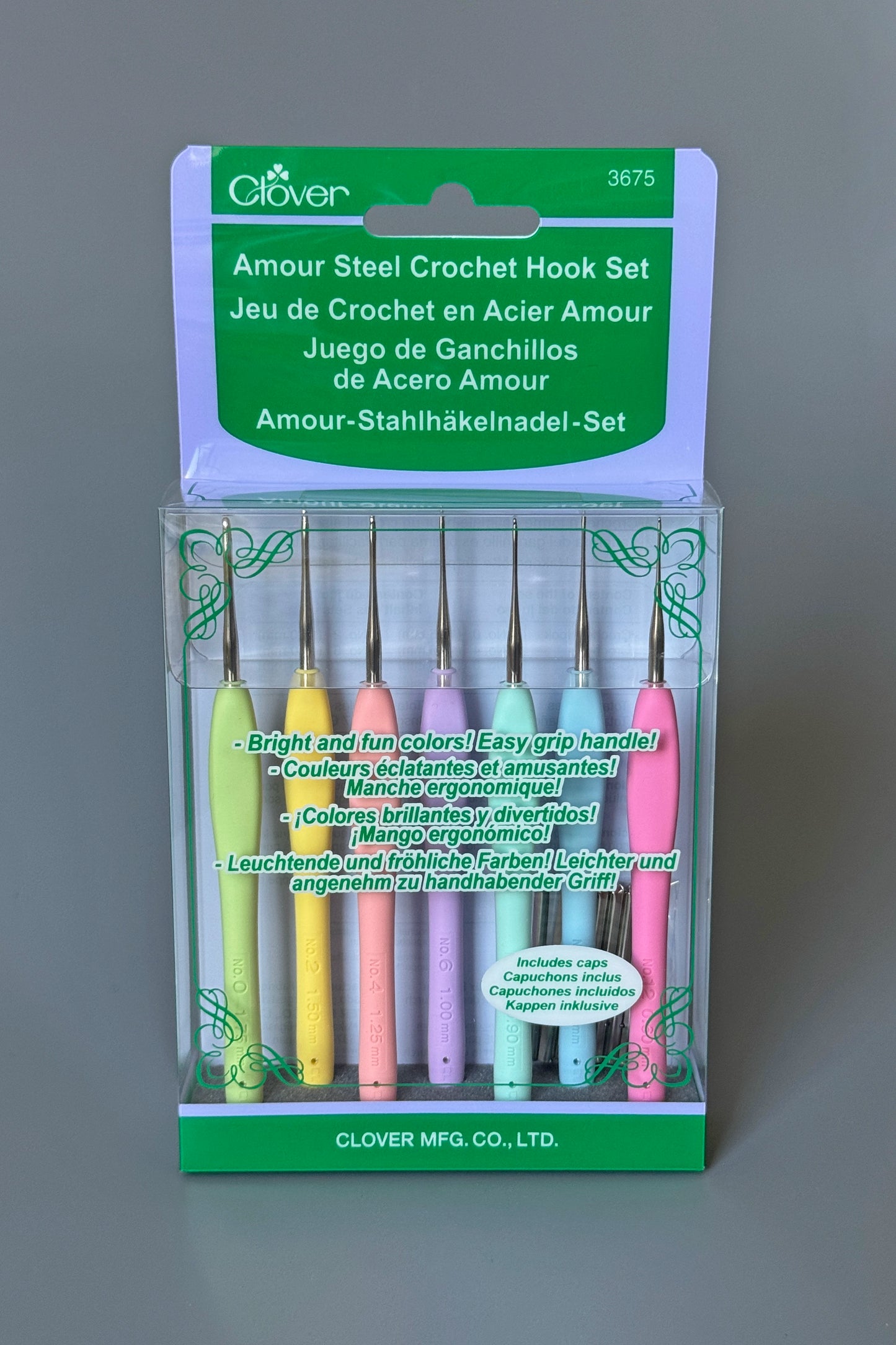Clover Amour Steel Crochet Hook Set (0.6–1.75 mm)
