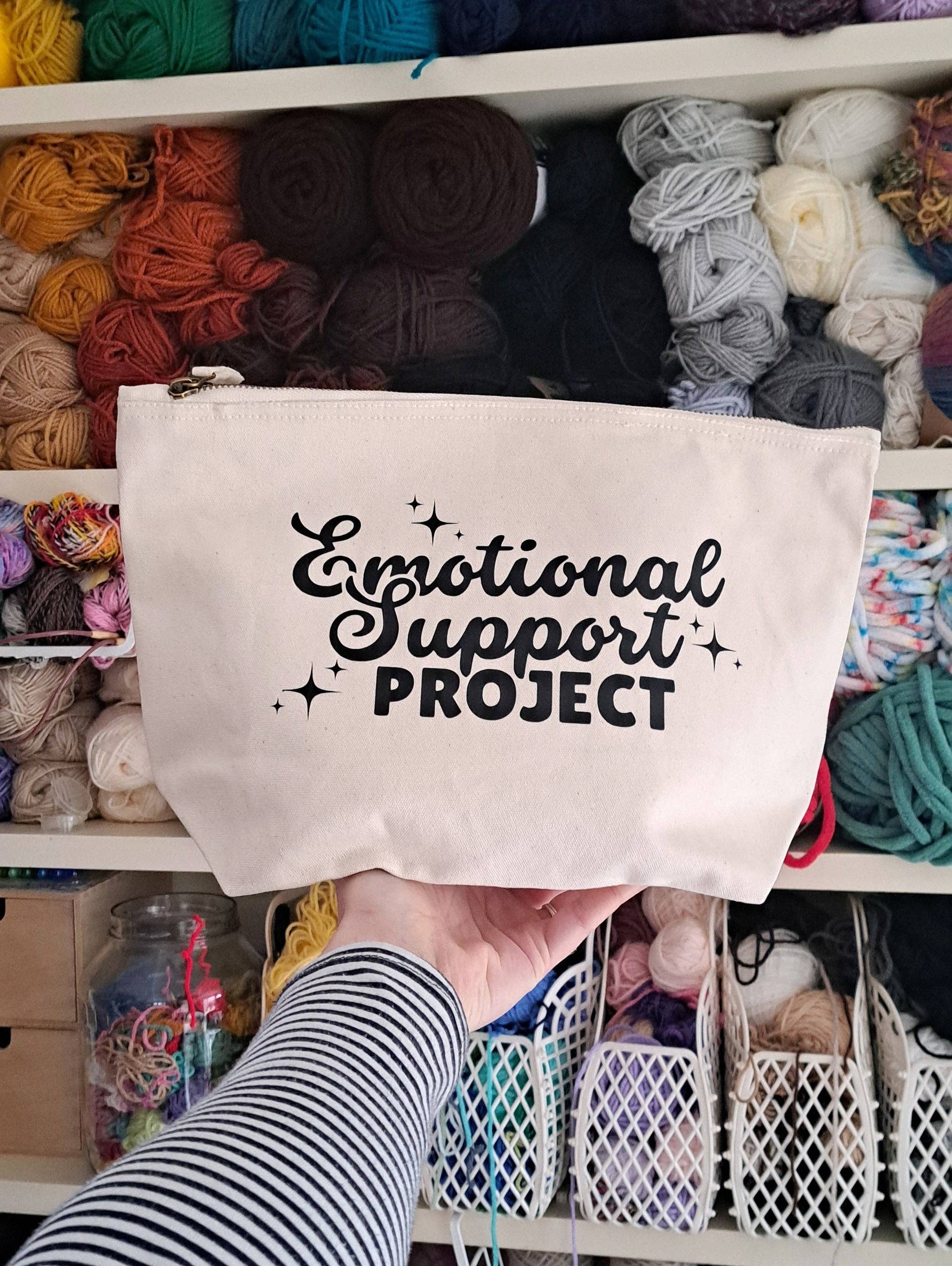 Emotional Support Project Pouch | Large Craft Bag | ColourPopCrafts