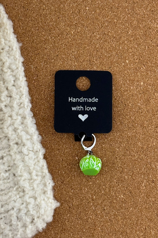 Handmade Brussels Sprout Stitch Marker UK. Single Knitting Marker | ColourPopCrafts