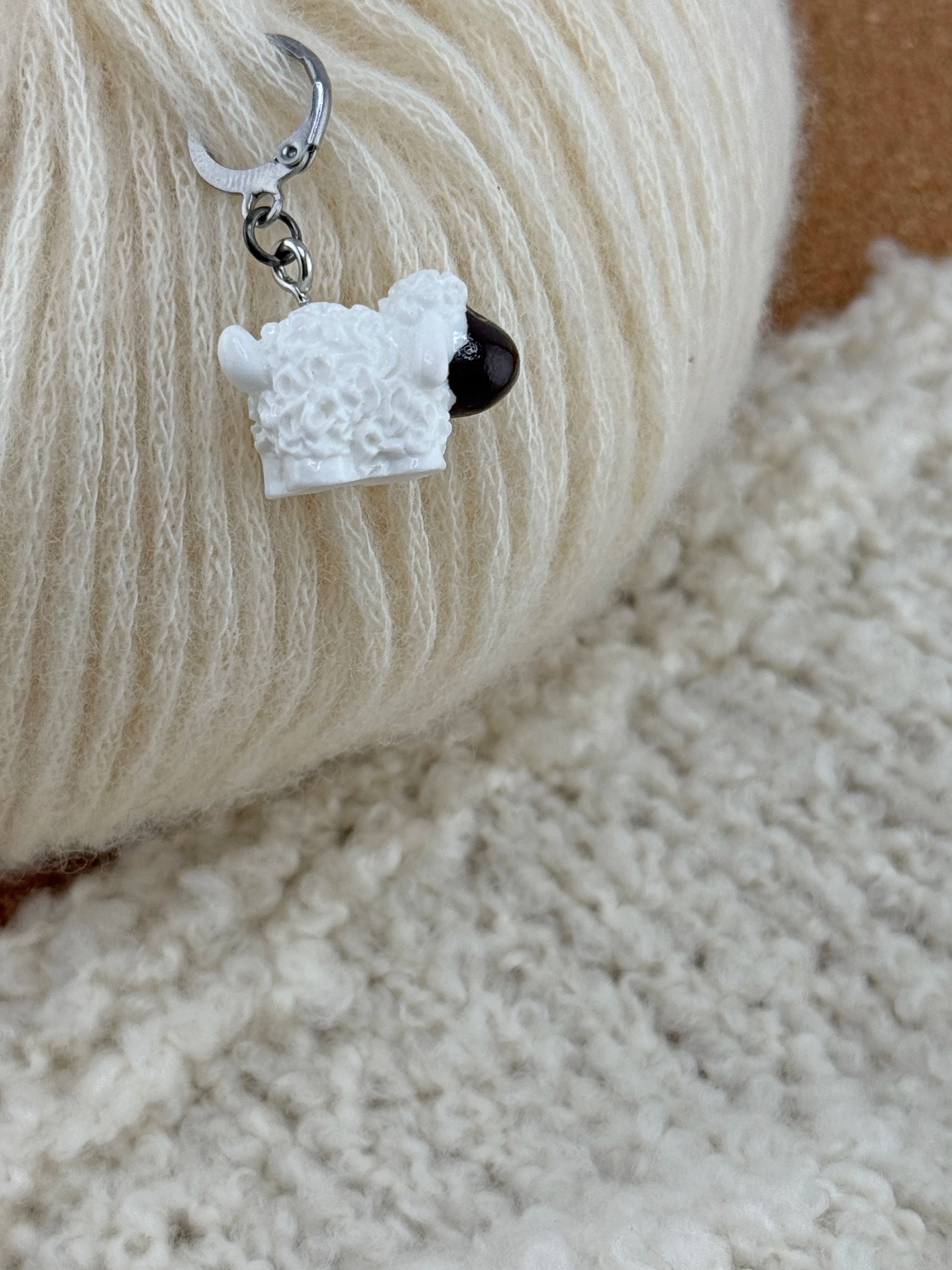 Handmade Stitch Marker White Ship Charm UK | ColourPopCrafts