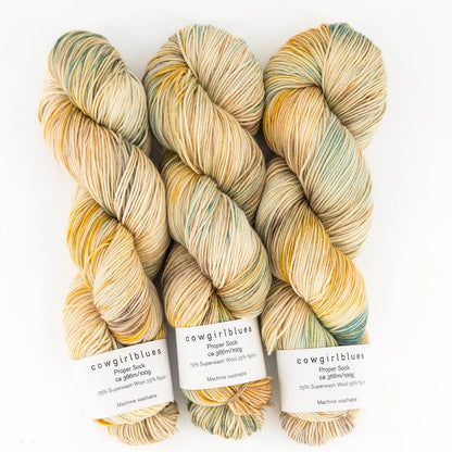Cowgirl Blues Proper Sock. Hand Dyed Sock Yarn | ColourPopCrafts