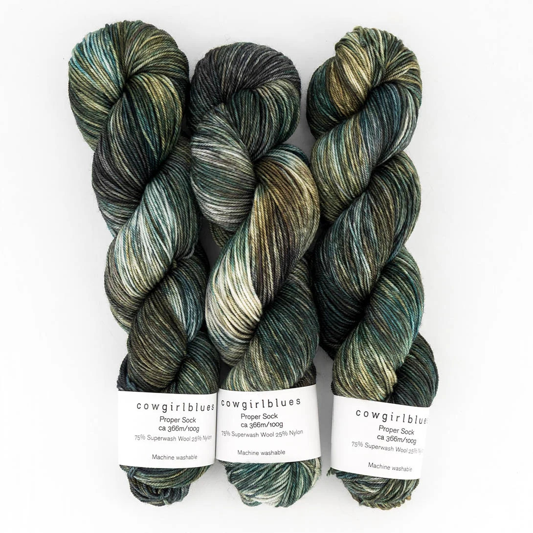 Cowgirl Blues Proper Sock. Hand Dyed Sock Yarn | ColourPopCrafts