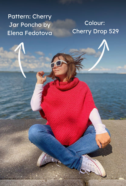 WYS Signature 4ply Cherry Jar Poncho | ColourPopCrafts