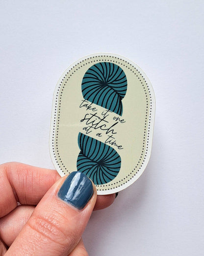 One Stitch at a Time Sticker. Mindful Knitting & Crochet Sticker