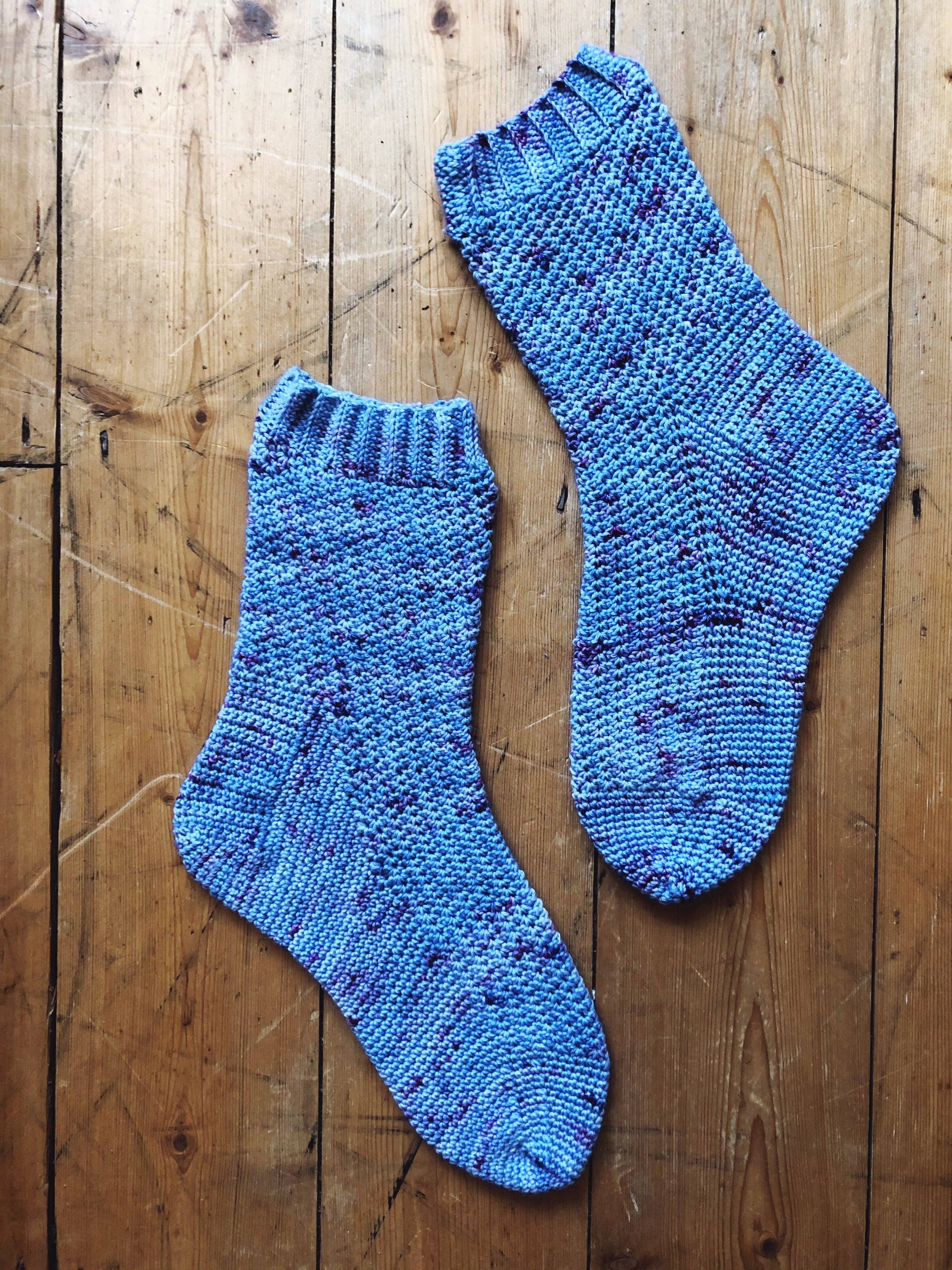 Tanzanite Socks. Crochet Socks Printed Pattern (A5 Booklet)