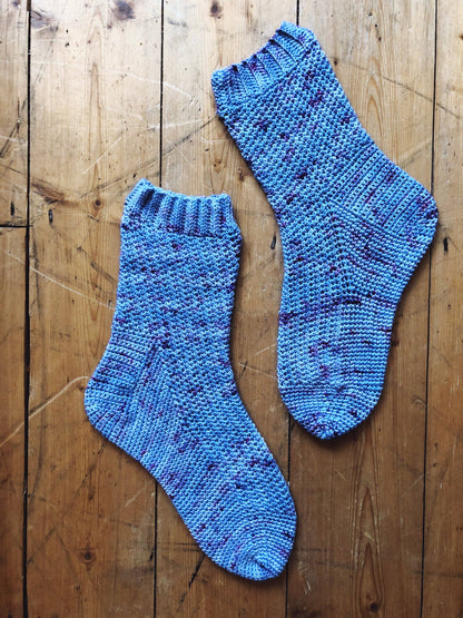 Tanzanite Socks. Crochet Socks Printed Pattern (A5 Booklet)