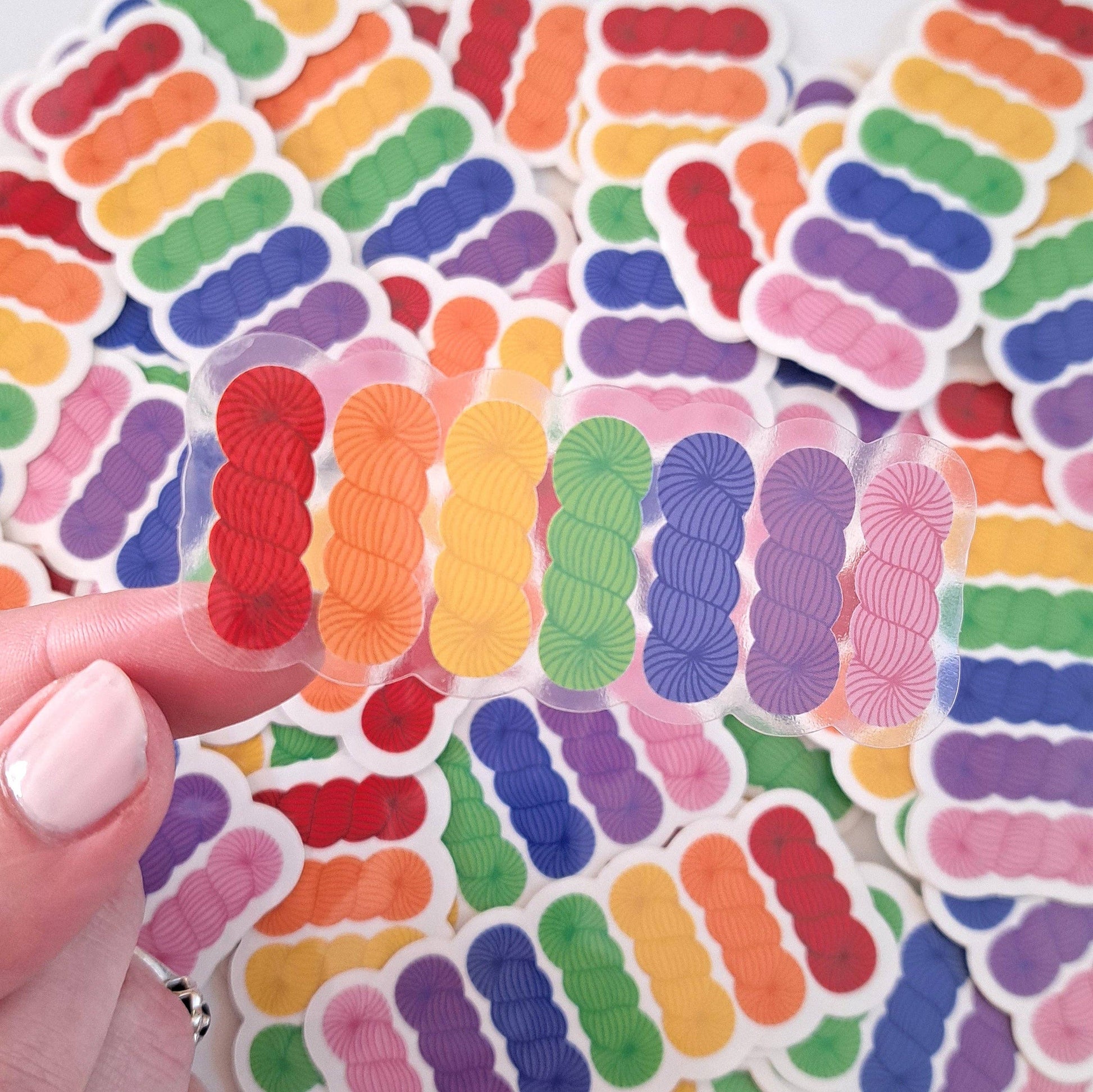 Rainbow Skeins Pride Sticker | LGBTQ Yarn Knitting | ColourPopCrafts