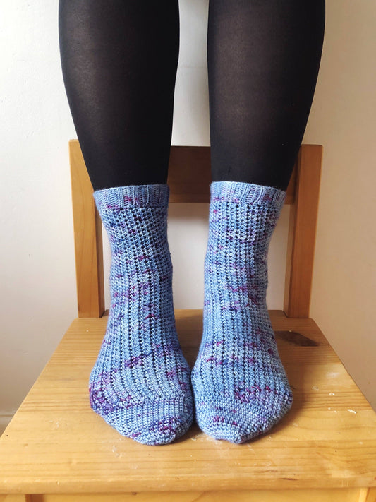 Tanzanite Socks. Crochet Socks Printed Pattern (A5 Booklet)