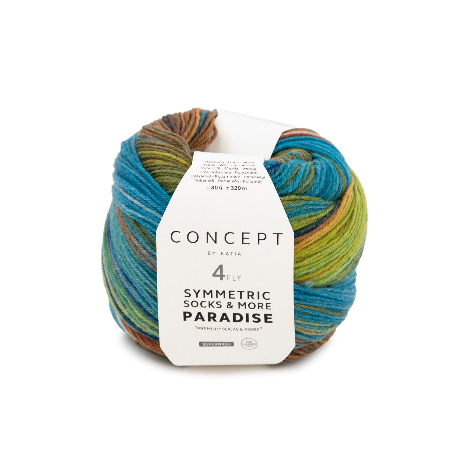 Katia Symmetric Socks & More Paradise | Self-Striping Sock Yarn for Matching Socks